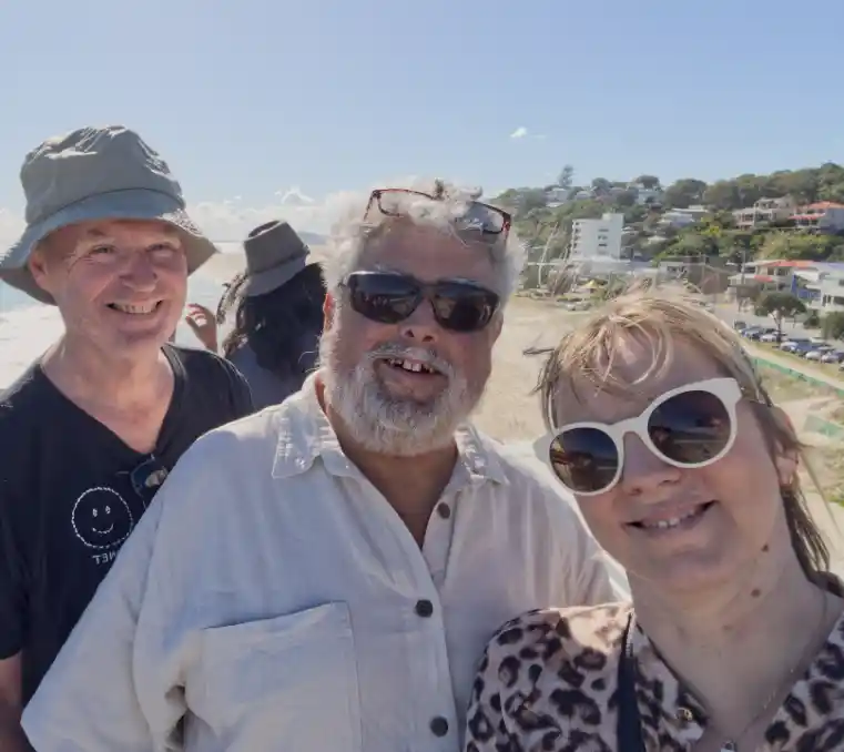 Me, Joff and Nikki doing touristy stuff while visiting for my birthday at Coolangatta in 2023