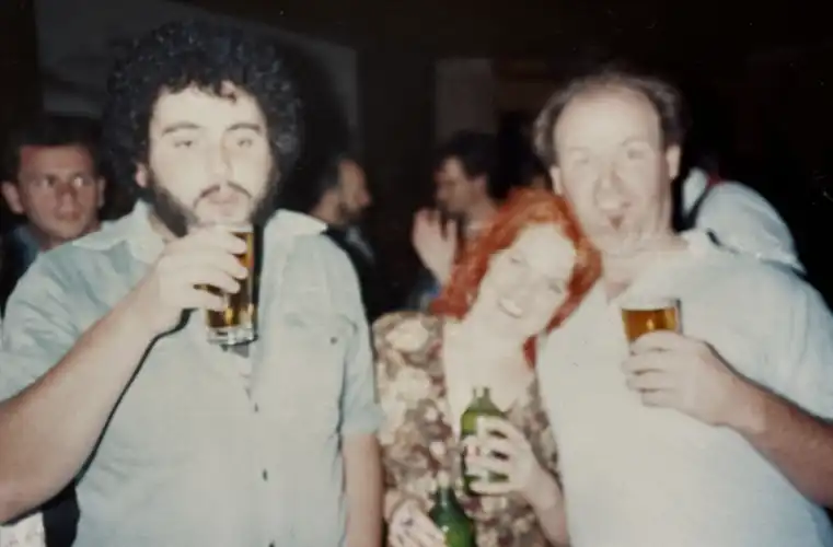 Joff, TC and me at some party in the late 1980s