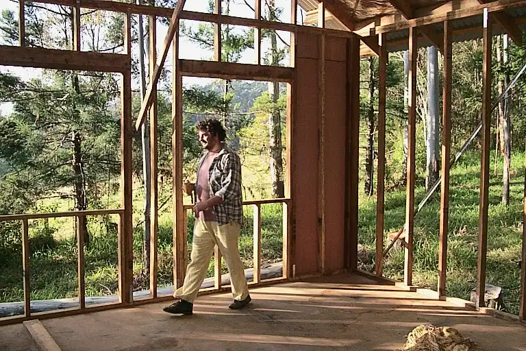 Joff in his partially built house in 1999