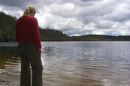 Nik on the edge of Dove Lake, Cradle Mountian National Park Tasmania