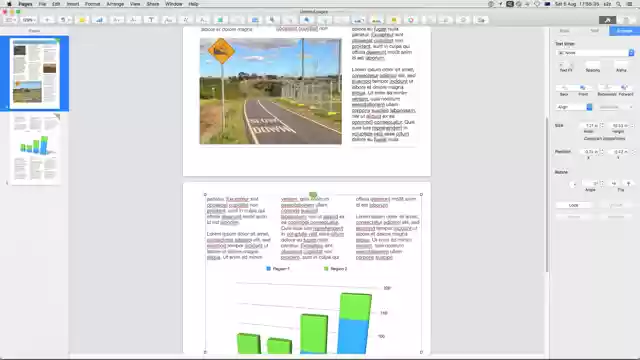 screengrab of apples pages word processing software